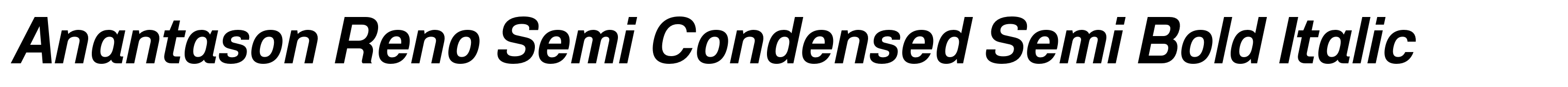 Anantason Reno Semi Condensed Semi Bold Italic